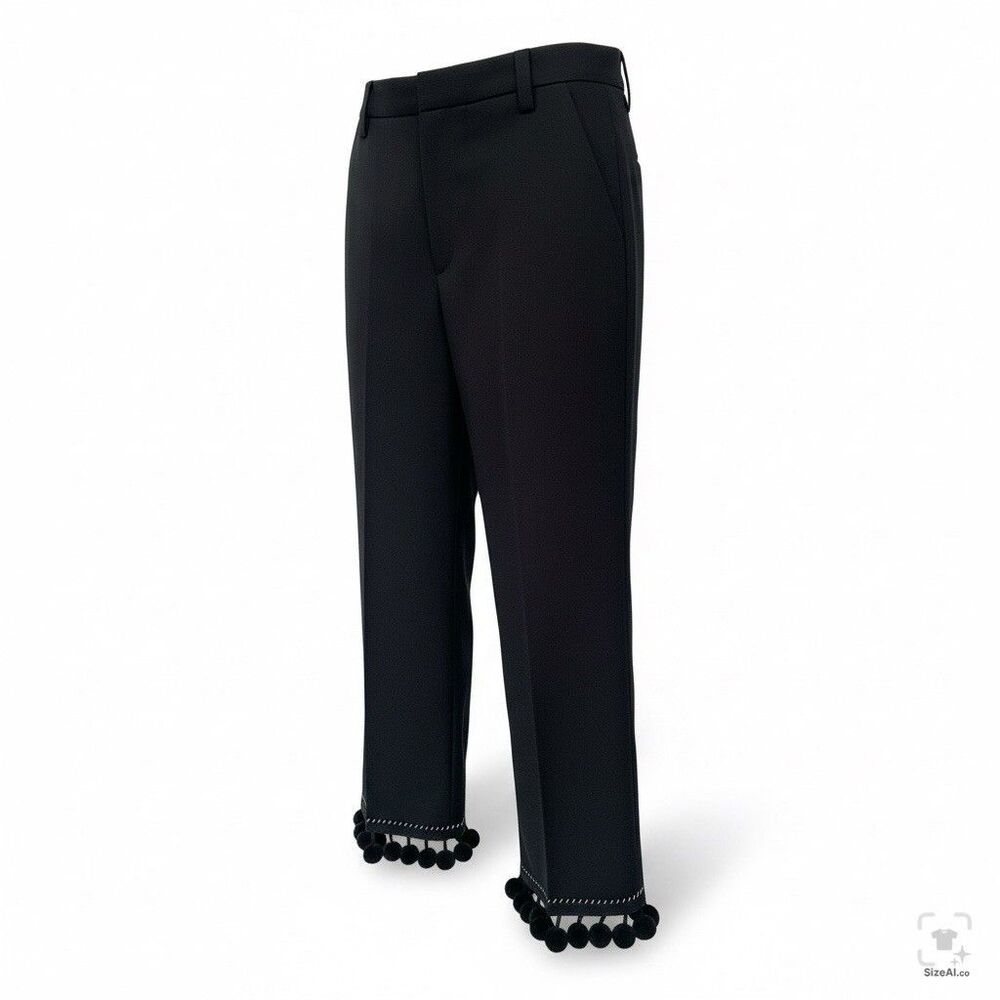 Marc Jacobs Dress Pants Womens Size M Black High Rise Straight Leg Pom - Picture 5 of 8